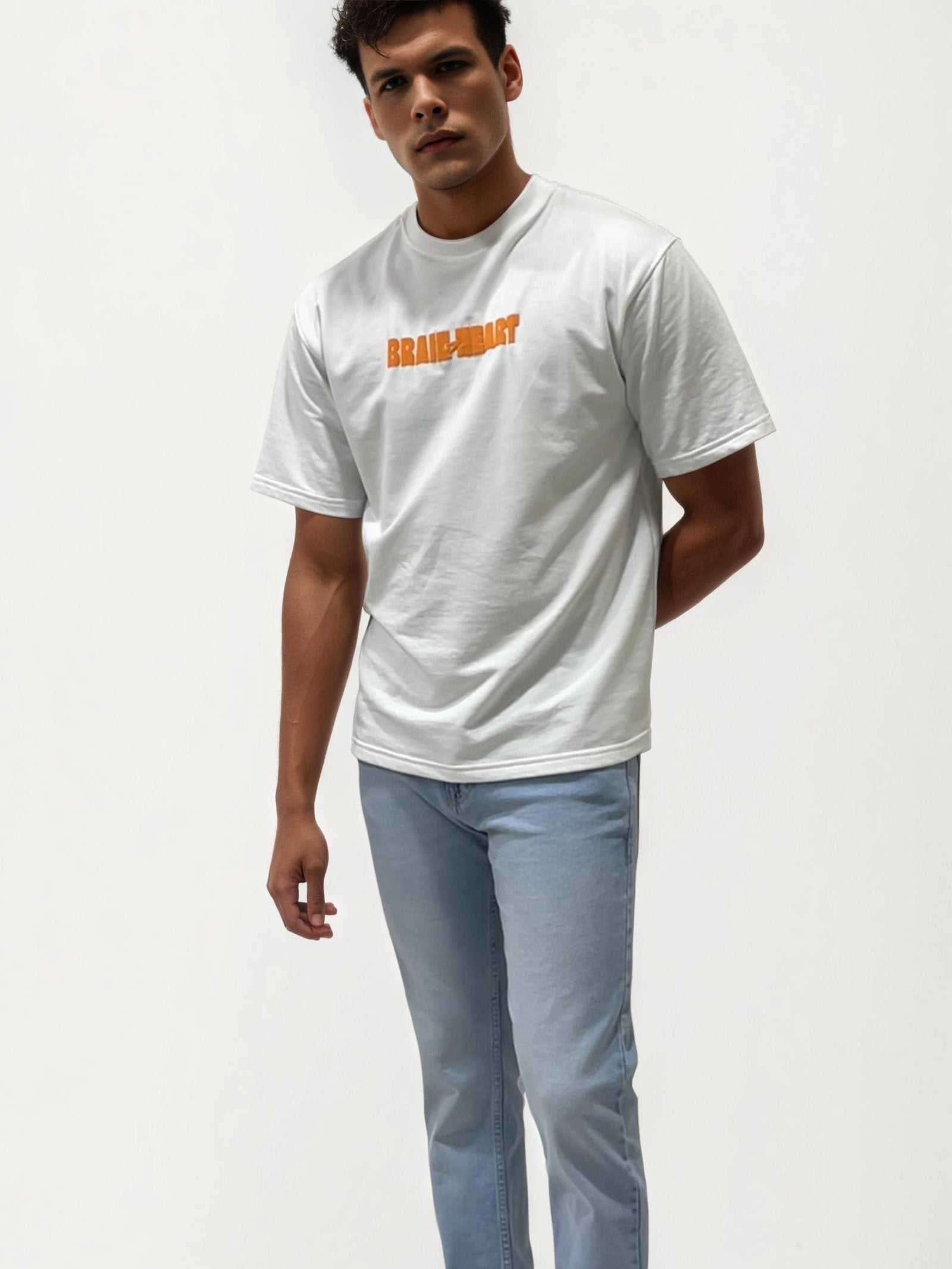 Blue straight fit jeans