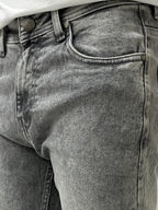 Gray straight fit jeans