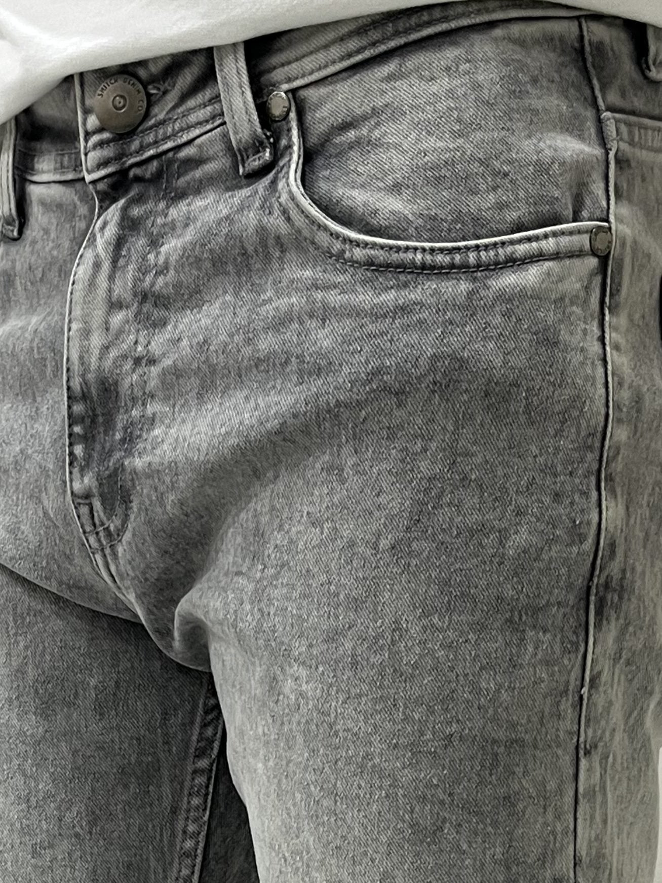 Gray straight fit jeans
