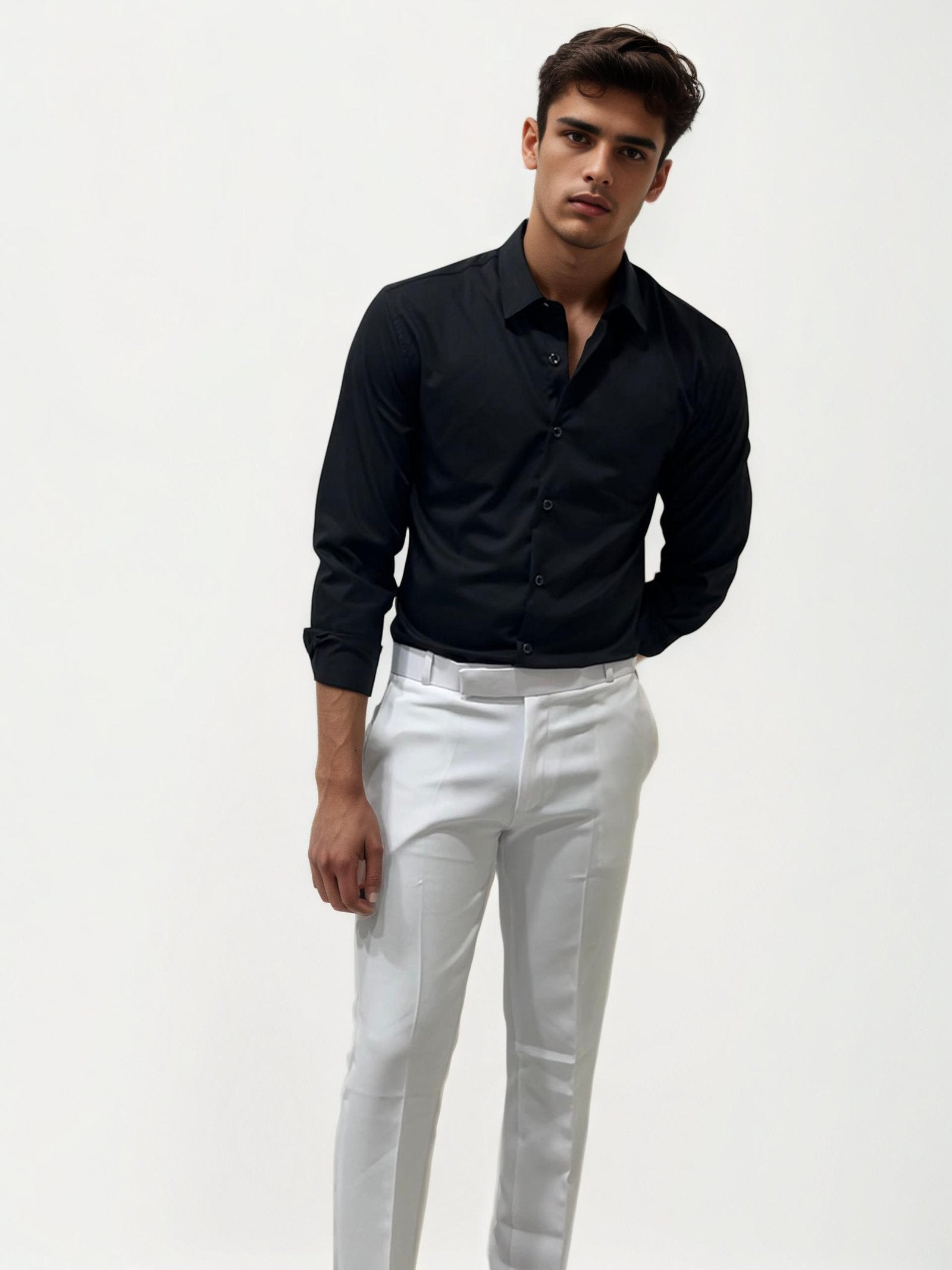 Sleek White Formal Trousers