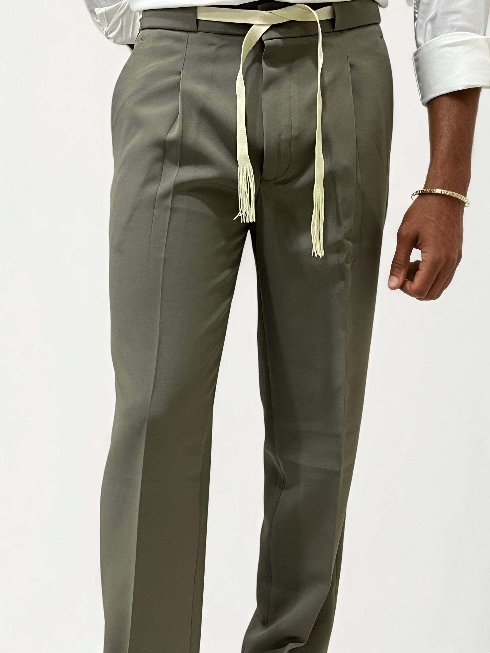 Olive Green Tailored Trousers