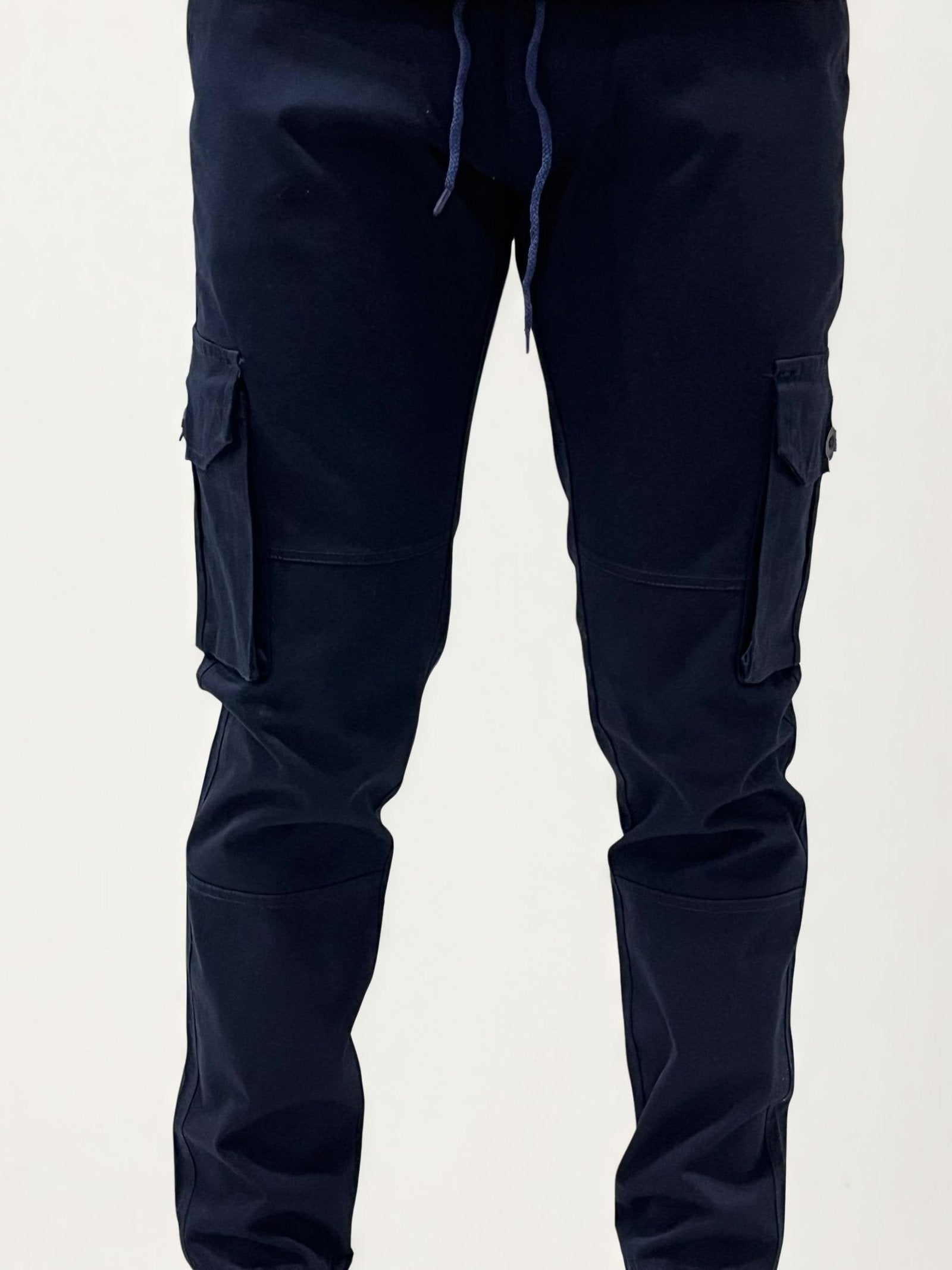 Navy Blue Cargo Joggers