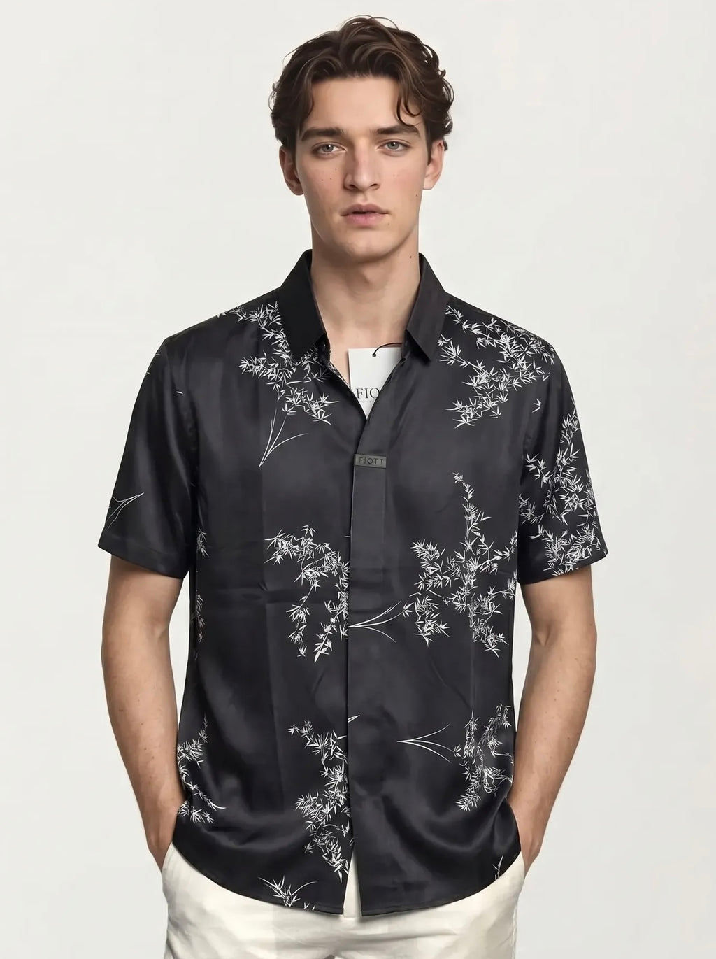 Black Stitchless imported Half-Hand Shirt