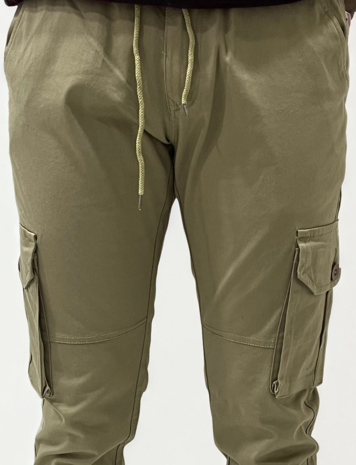 Beige Cargo Joggers