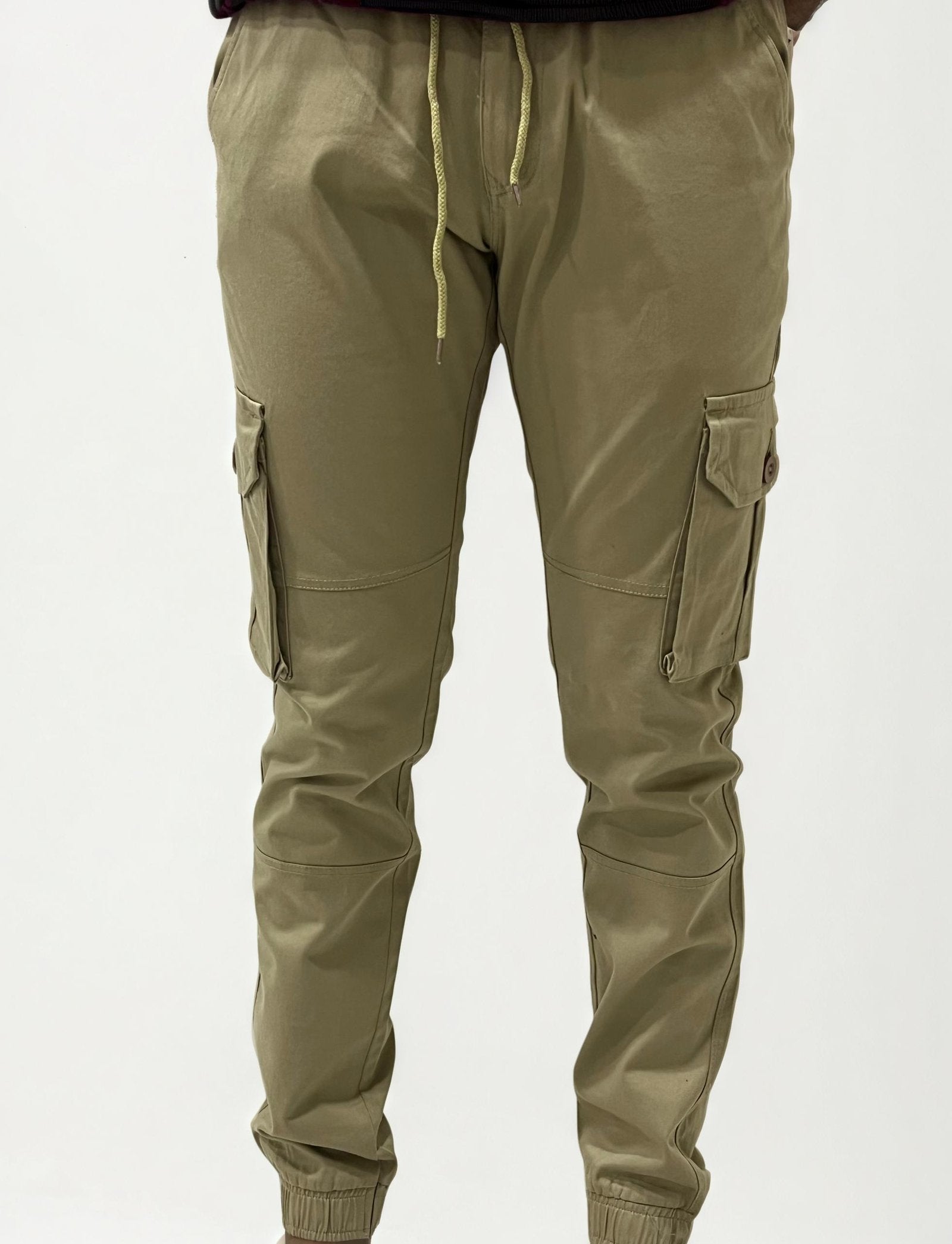 Beige Cargo Joggers