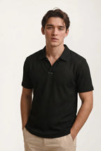 Black Stitchless imported Half-Hand Shirt