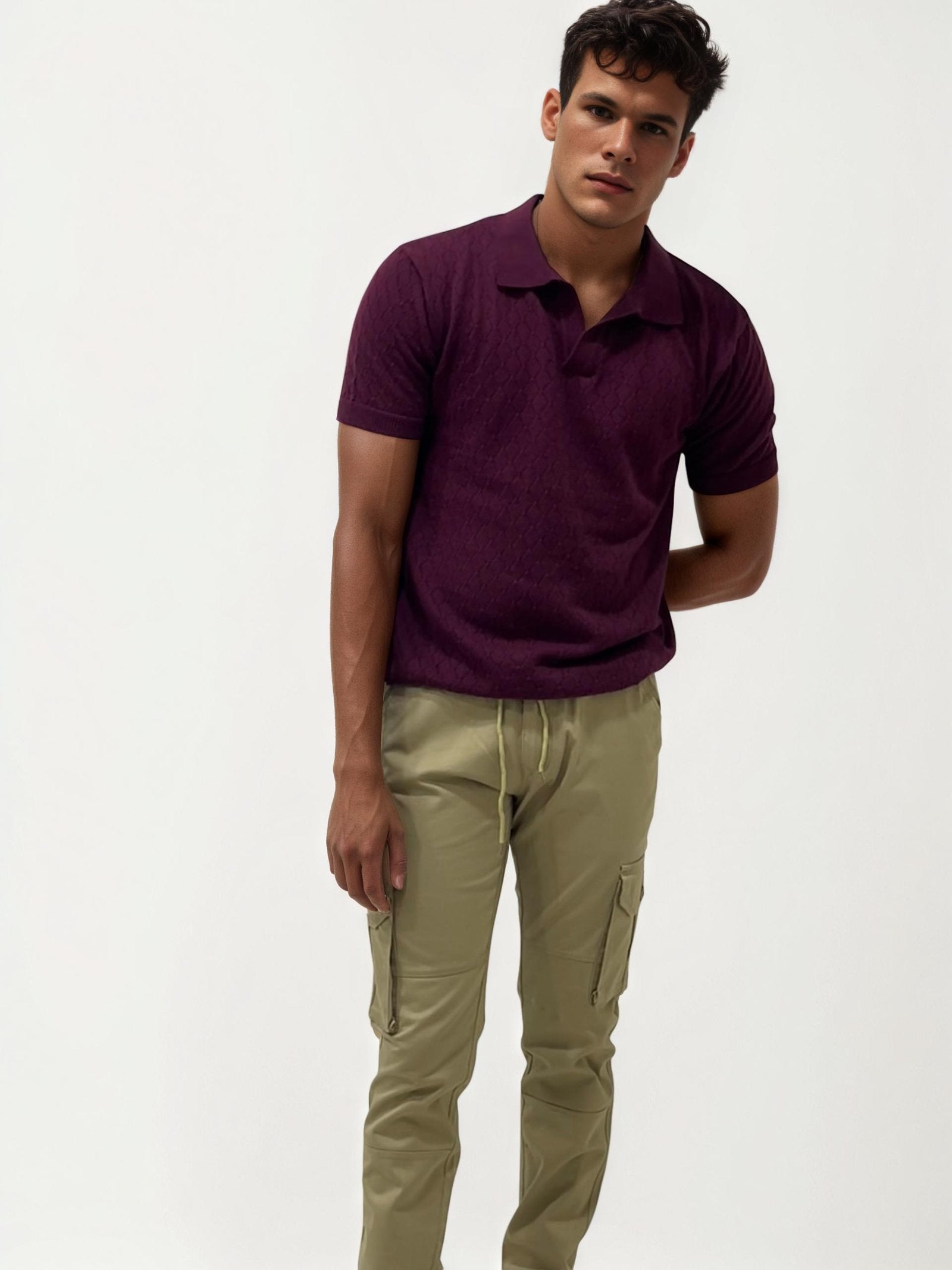 Beige Cargo Joggers