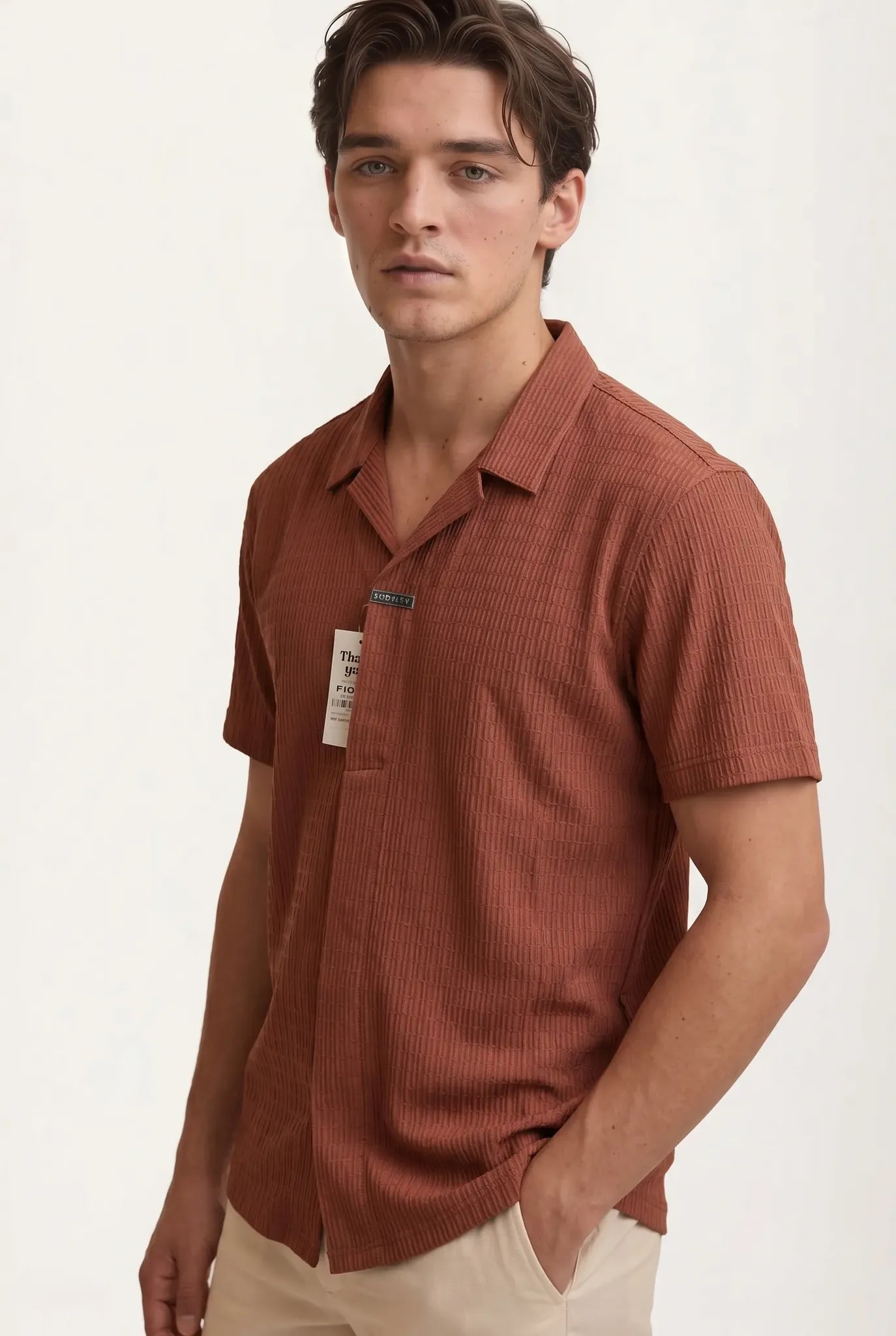 Red Stitchless Imported Half-Hand Shirt