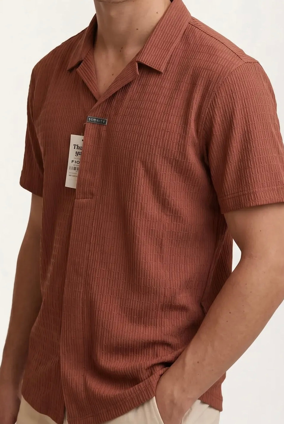 Red Stitchless Imported Half-Hand Shirt