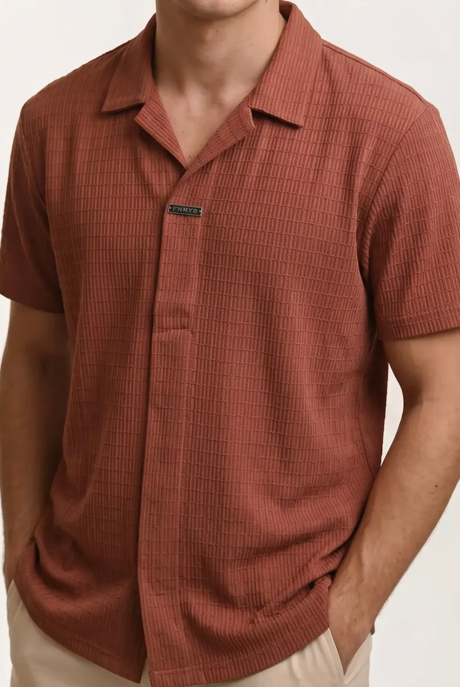 Red Stitchless Imported Half-Hand Shirt