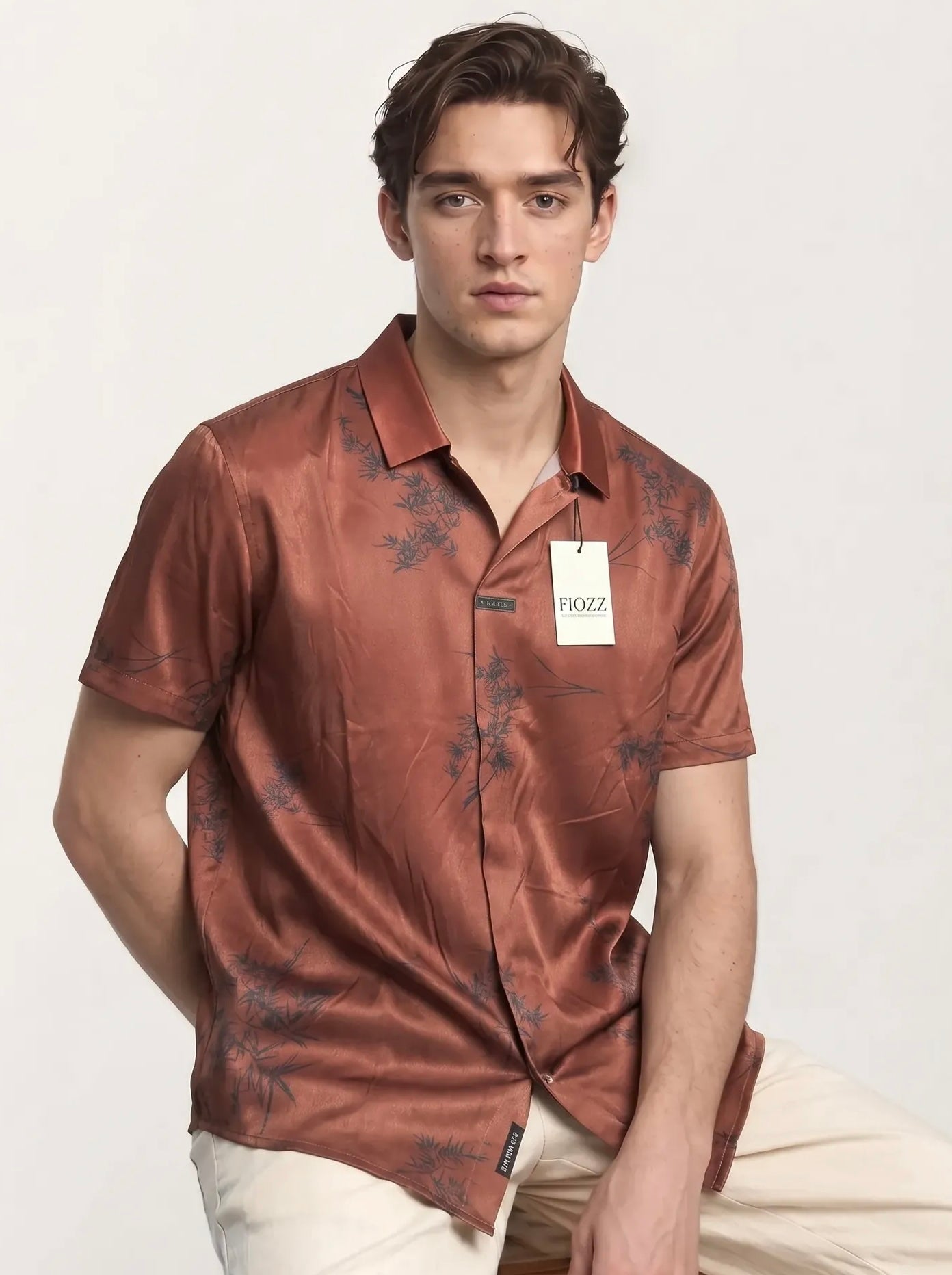 Red Stitchless imported Half-Hand Shirt