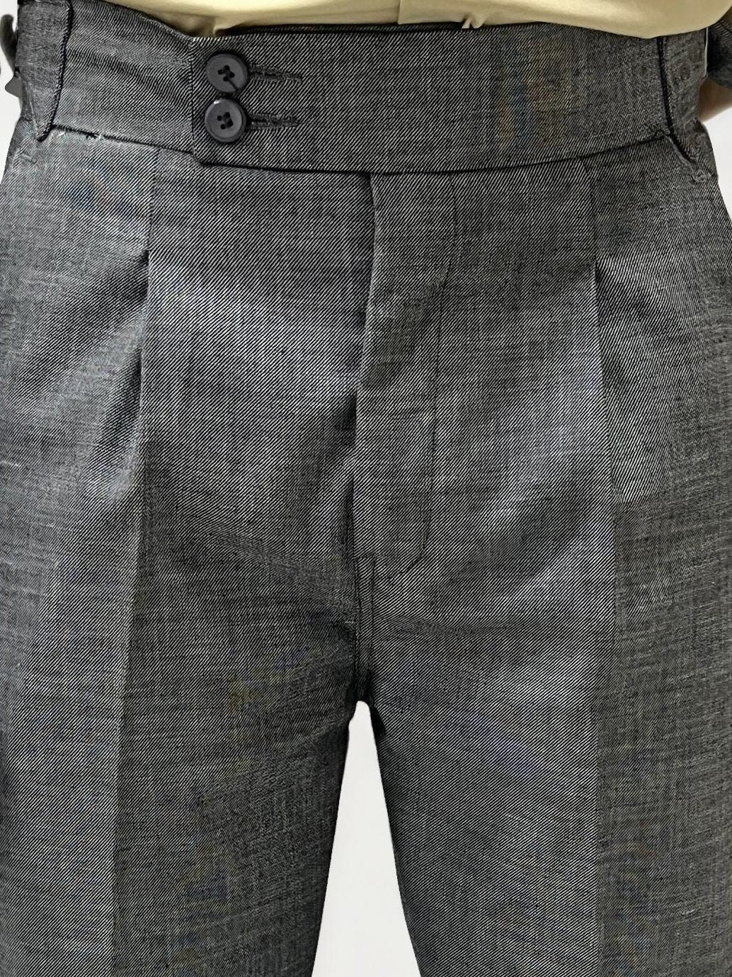 Gray straight Ghurka trousers