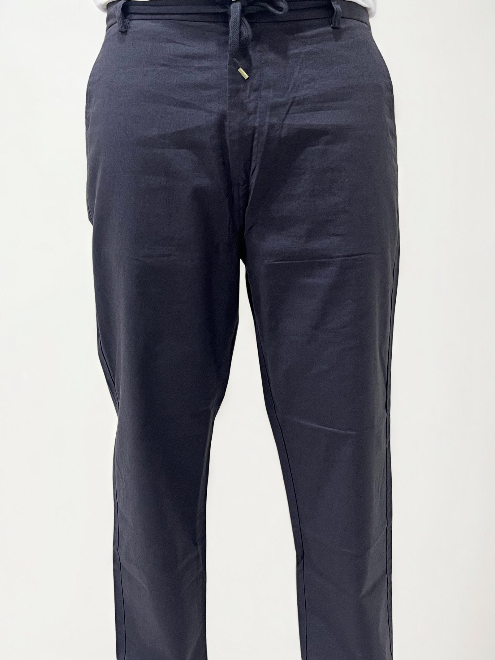 Navy Blue Linen Trousers