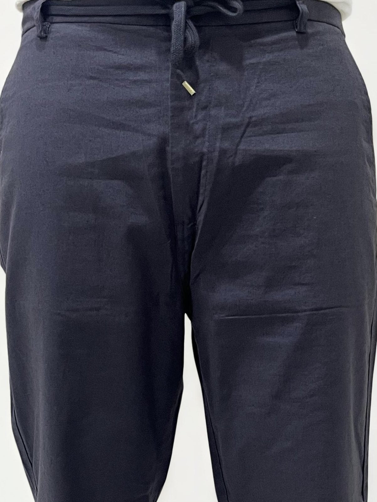 Navy Blue Linen Trousers