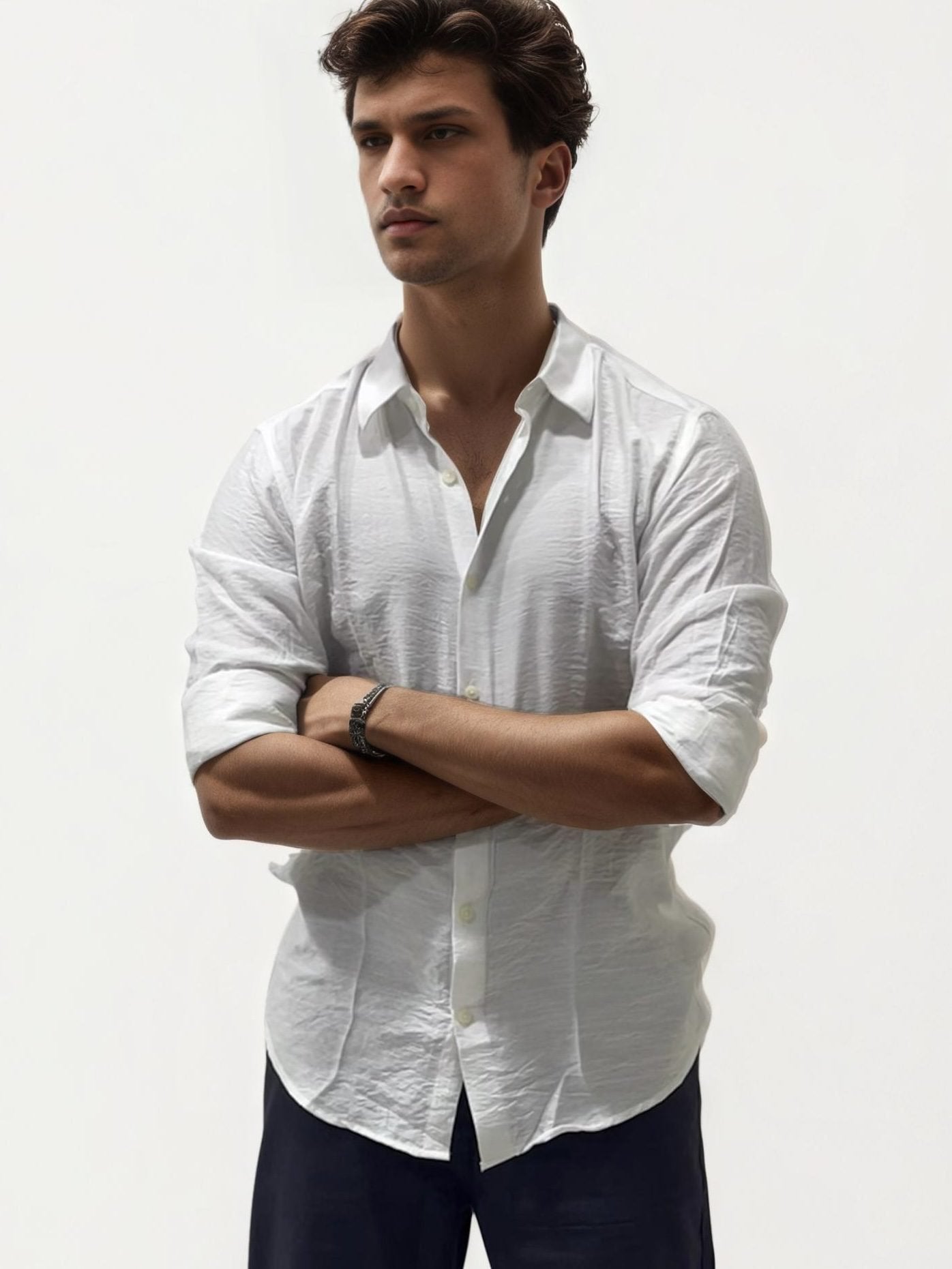 Navy Blue Linen Trousers