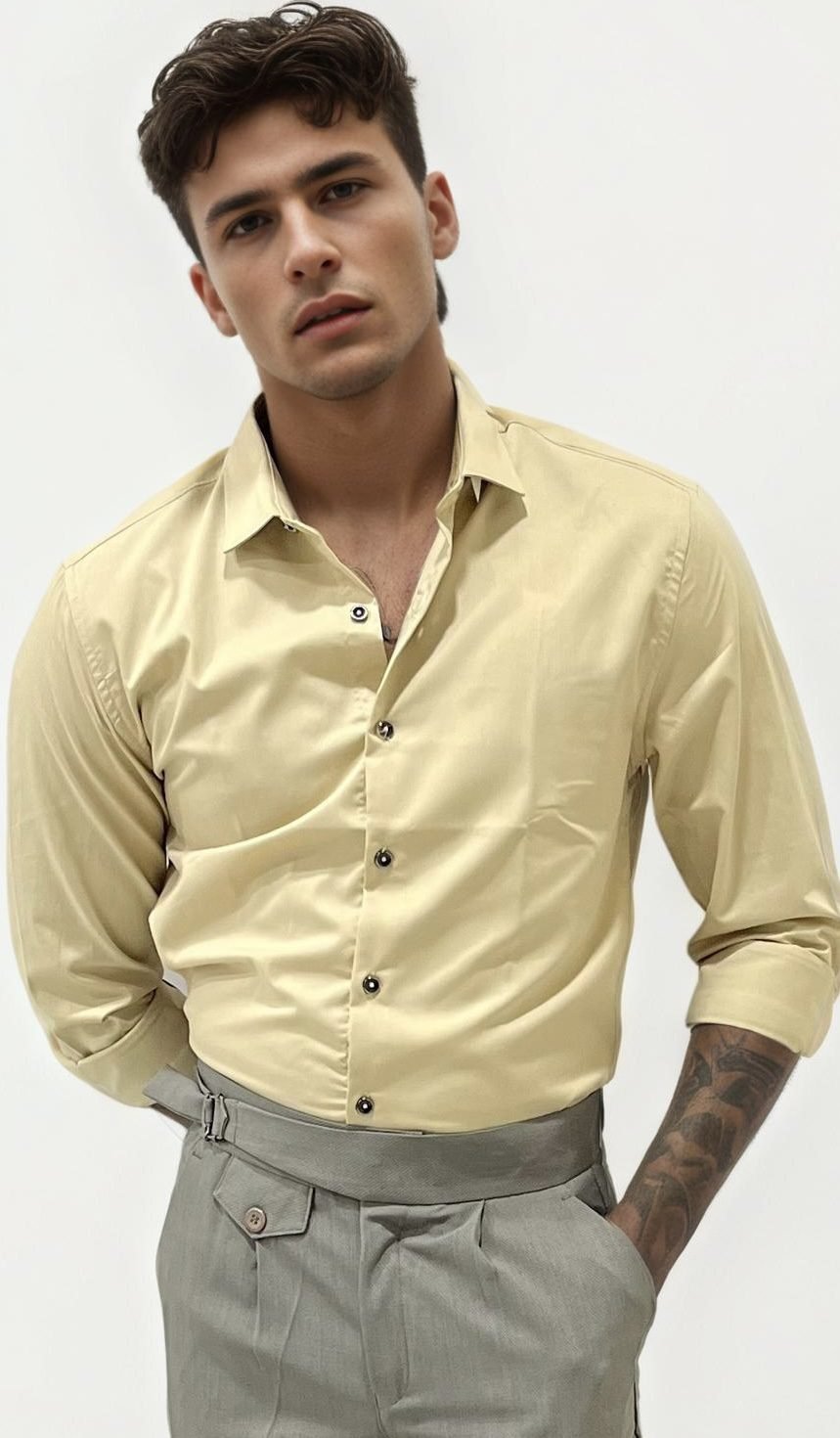 Light Grey Slim Fit Gurkha Trousers