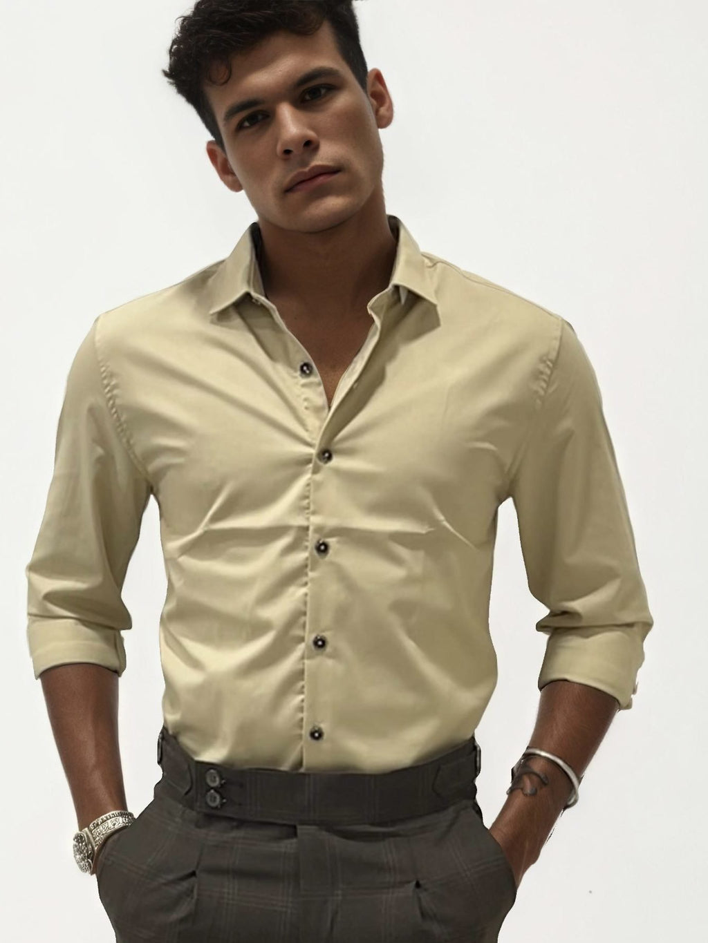 Dark Brown Checked Gurkha Trousers