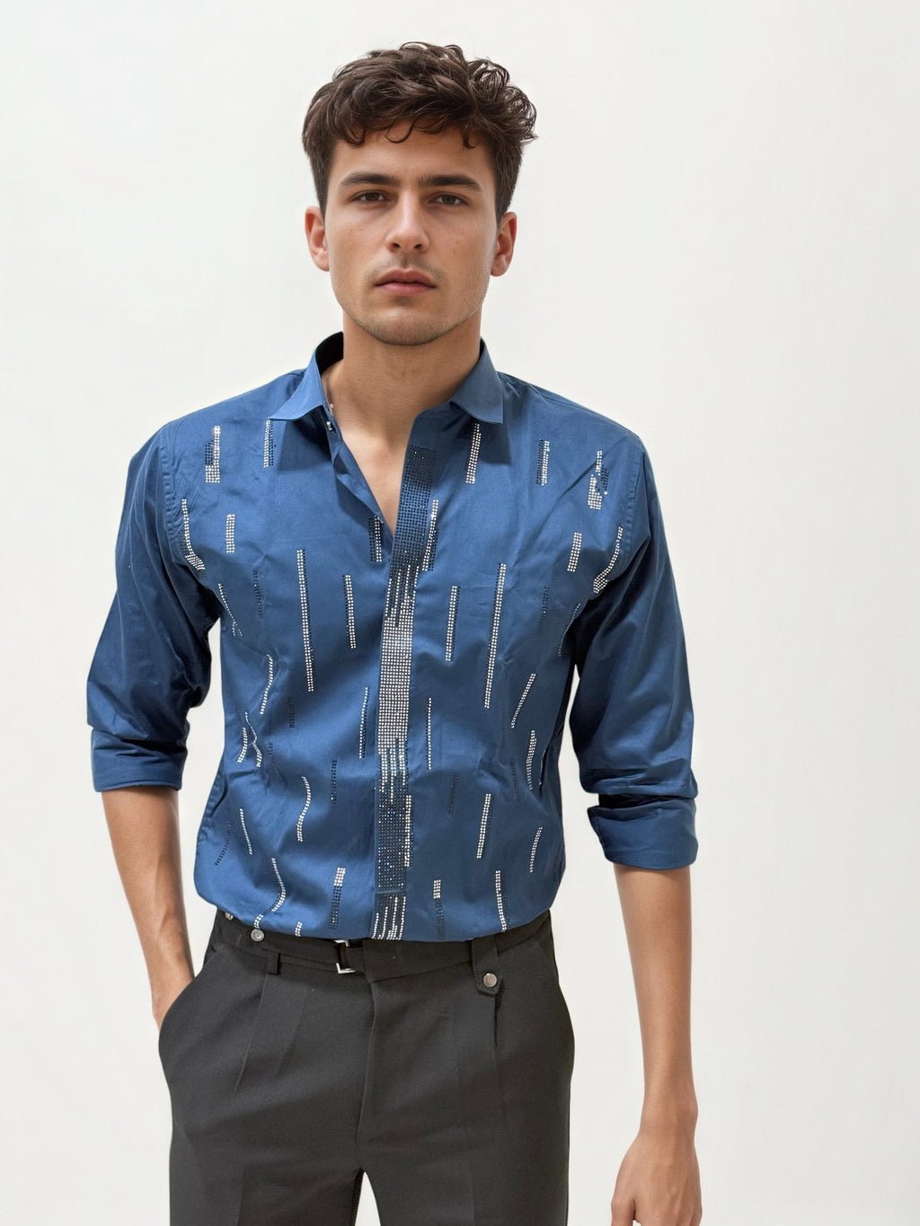 Blue Stone Work Party Wear