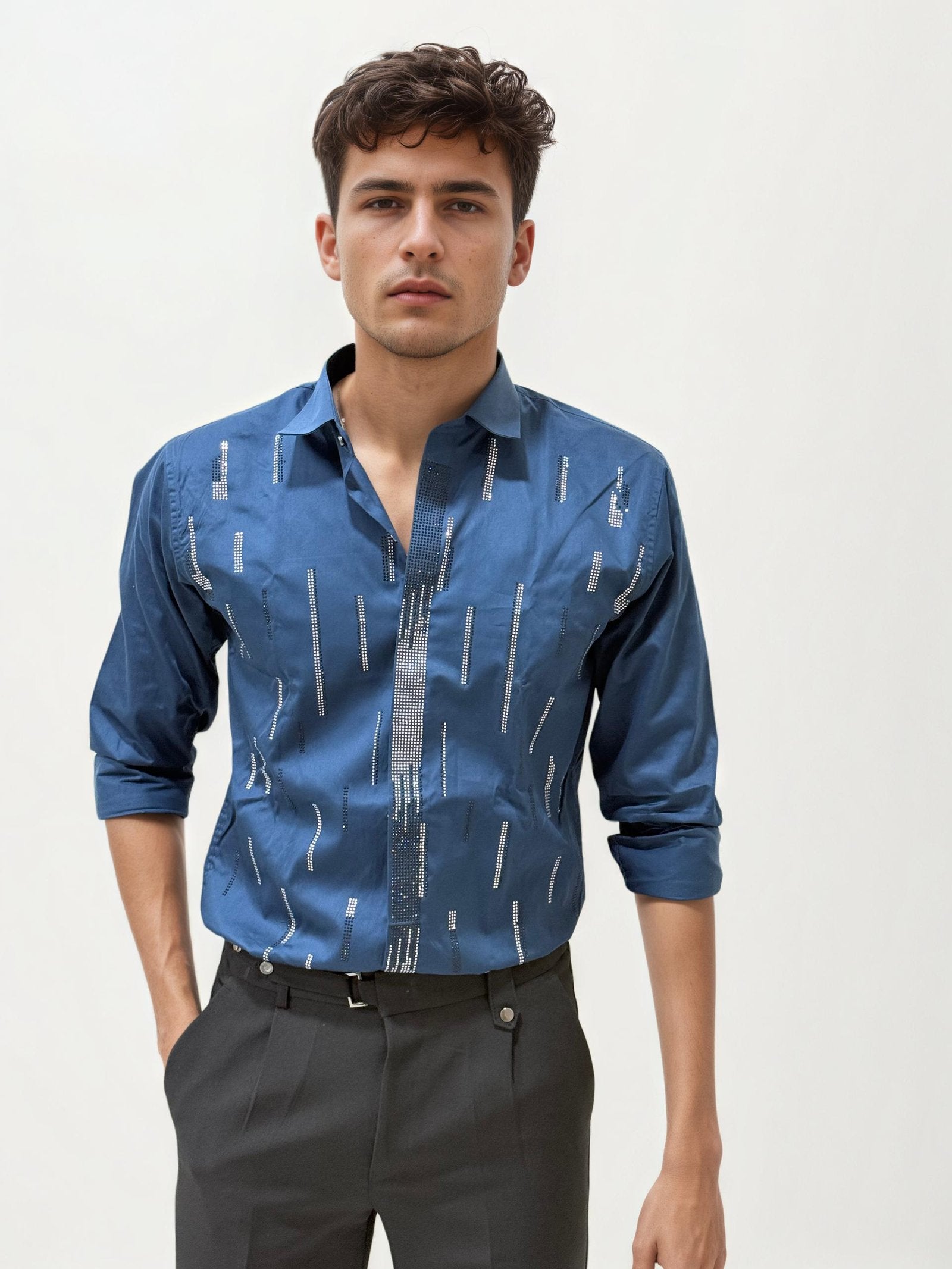 Blue Stone Work Party Wear