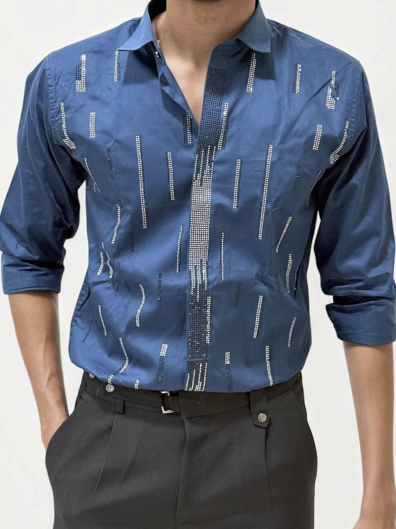 Blue Stone Work Party Wear