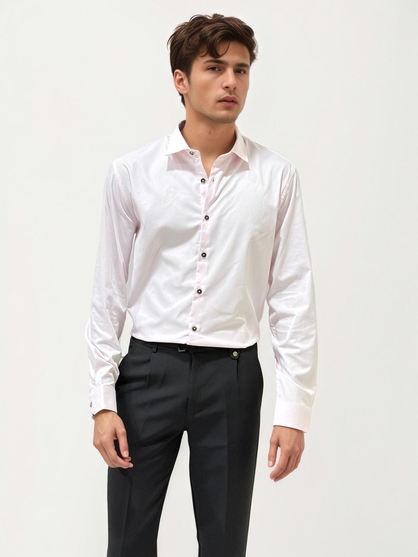 Light Pink Slim Fit Plain Shirt