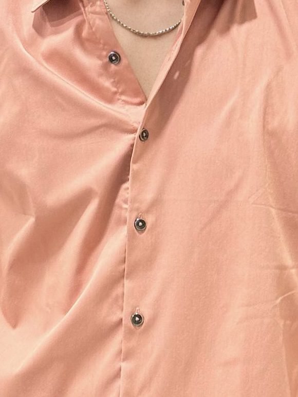 Rust Orange Slim Fit Plain Shirt