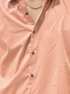 Rust Orange Slim Fit Plain Shirt