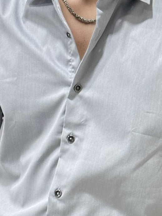 Grey Slim Fit Plain Shirt