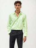 Lime Green Slim Fit Plain Shirt
