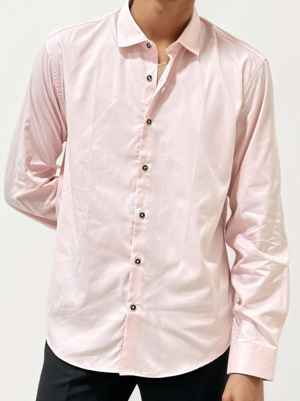 Pink Slim Fit Plain Shirt