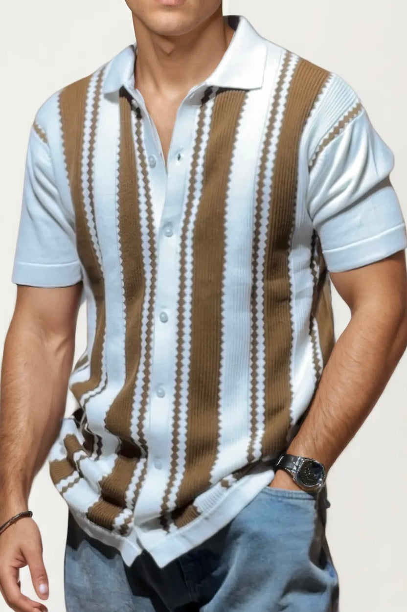 White Knitted Full-Hand Shirt