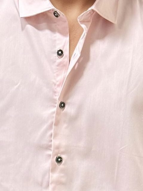 Pink Slim Fit Plain Shirt