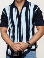 Black Knitted Full-Hand Shirt