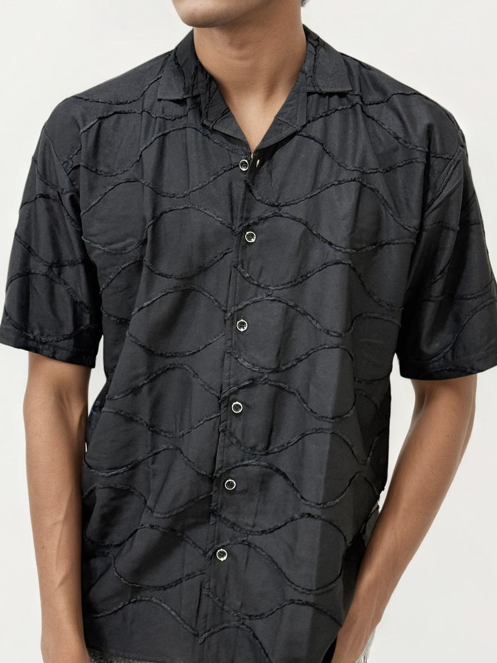 Self Texture Half Hand Shirt