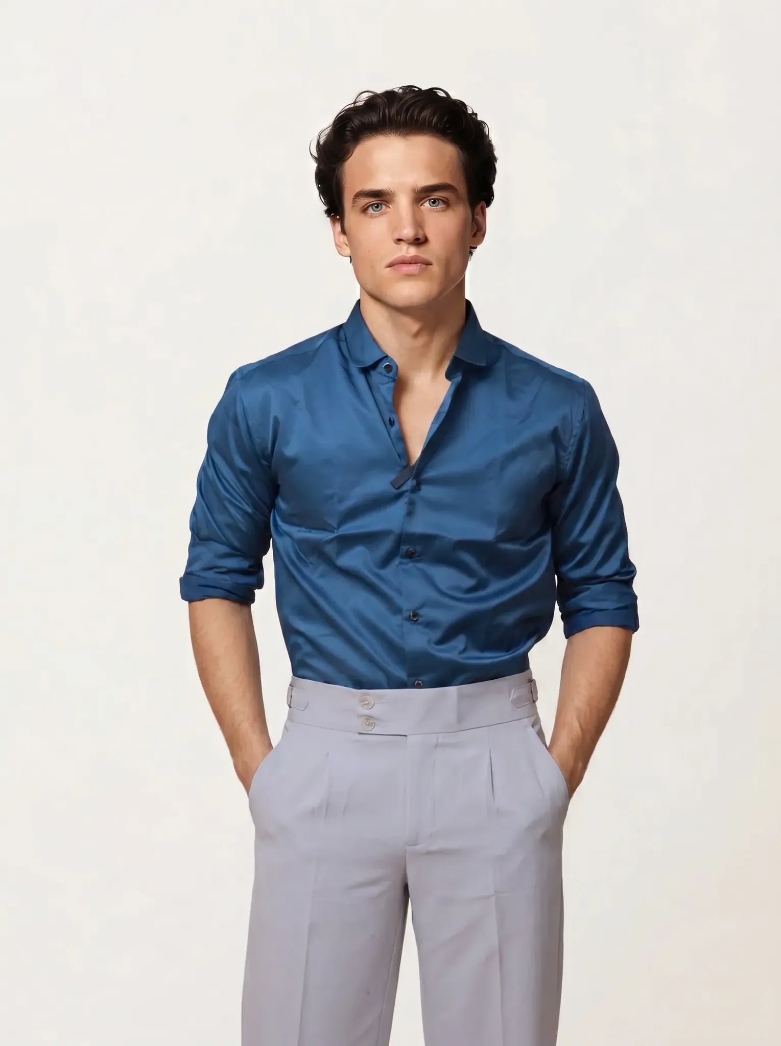 Navy-Blue Plain Formal Shirt
