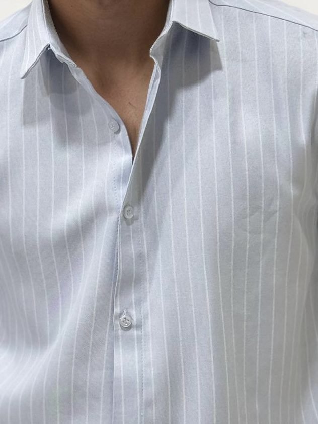 Light Blue Striped Slim Fit Shirt