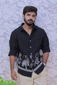 Black Embroidery Full-Hand Shirt