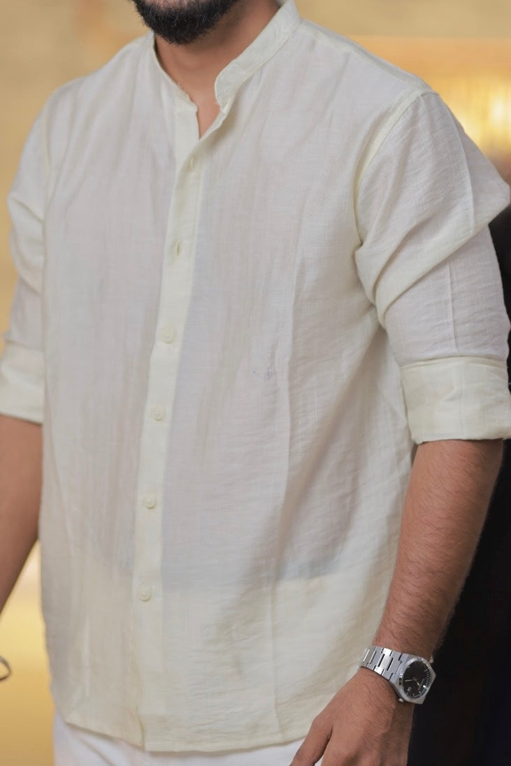 Sandal Mandarin-Collar Full-Hand Shirt