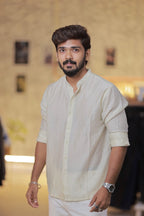 Sandal Mandarin-Collar Full-Hand Shirt