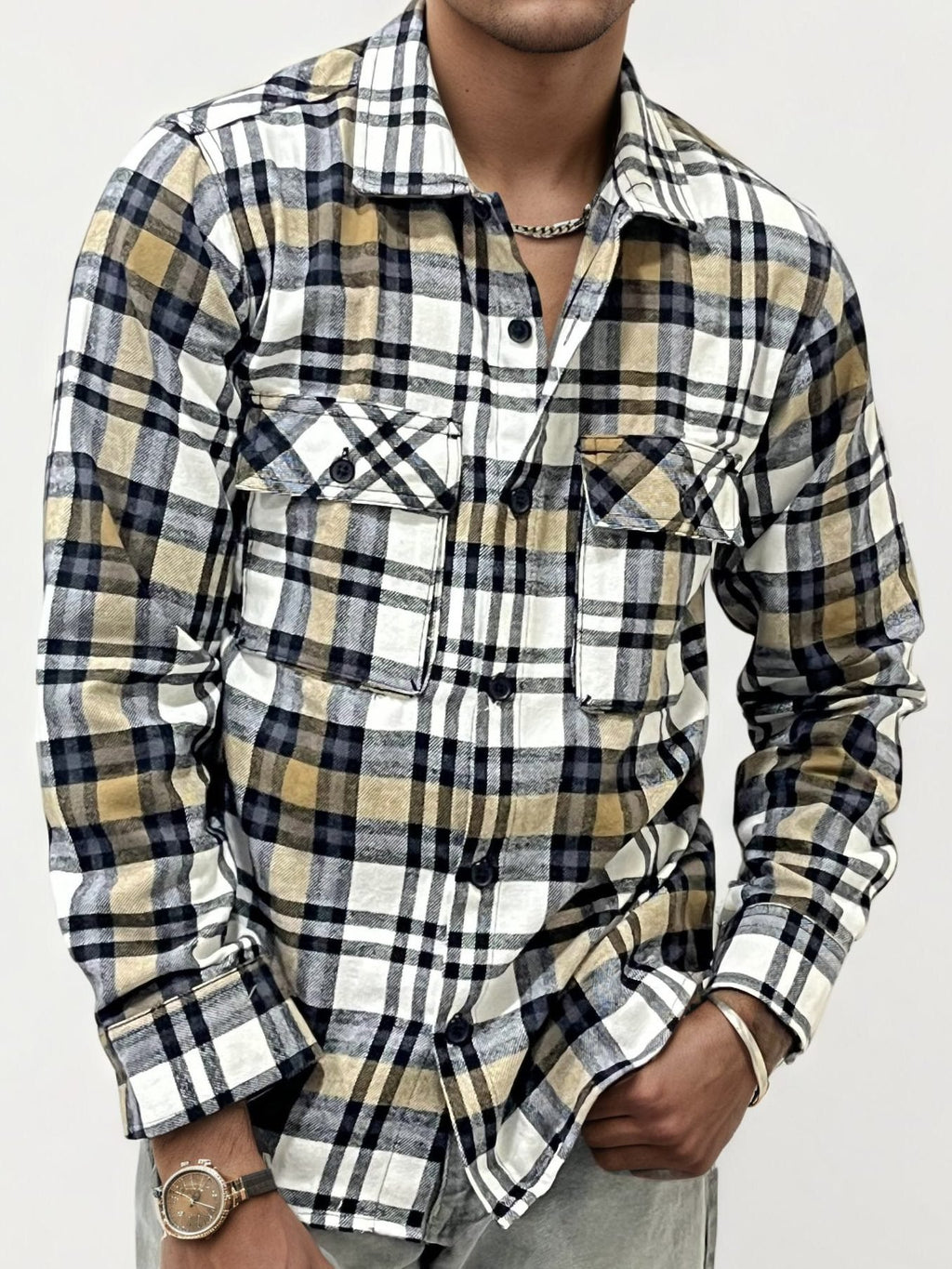 Double Pocket Checked Shirt