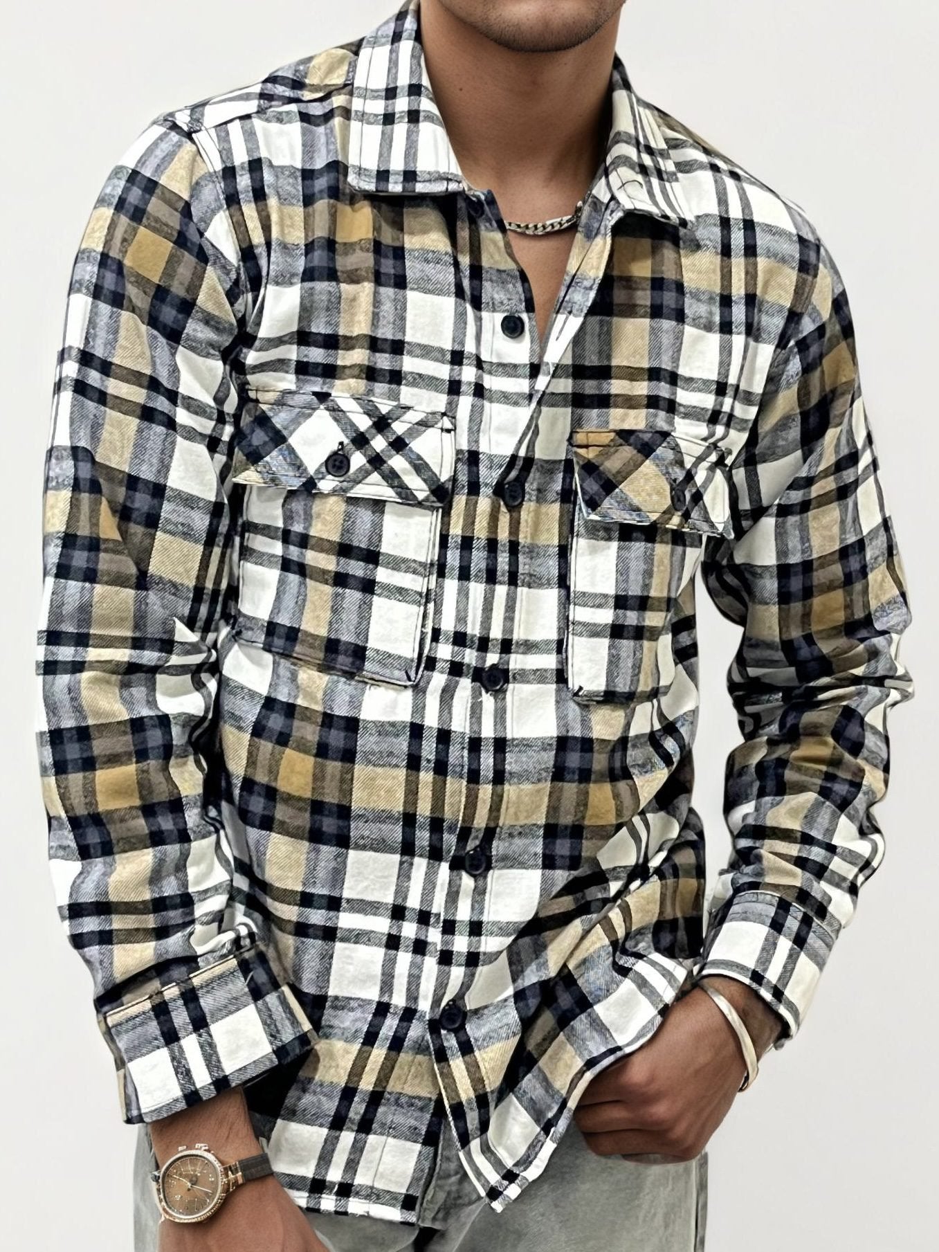 Double Pocket Checked Shirt