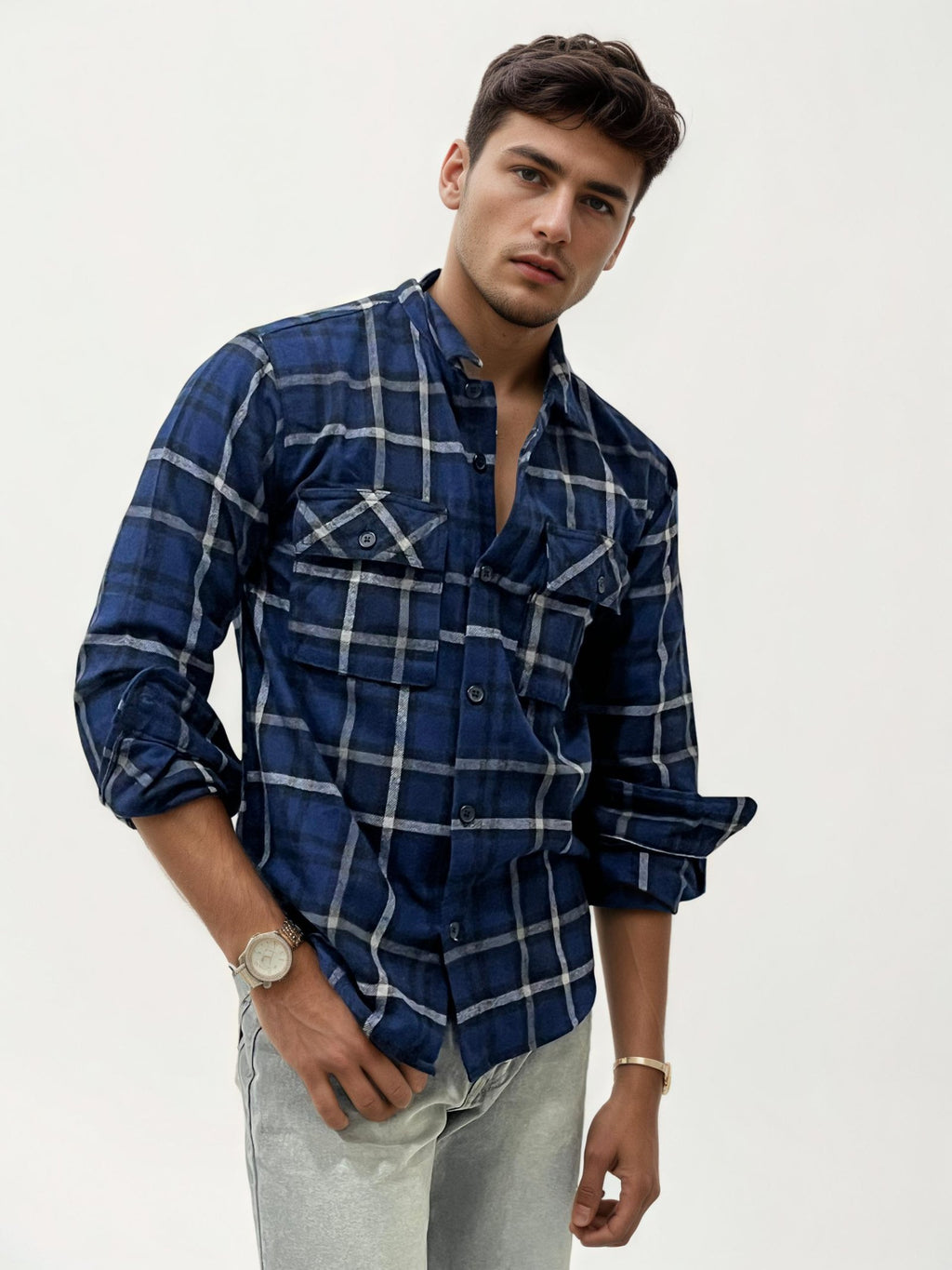 Double Pocket Checked Shirt