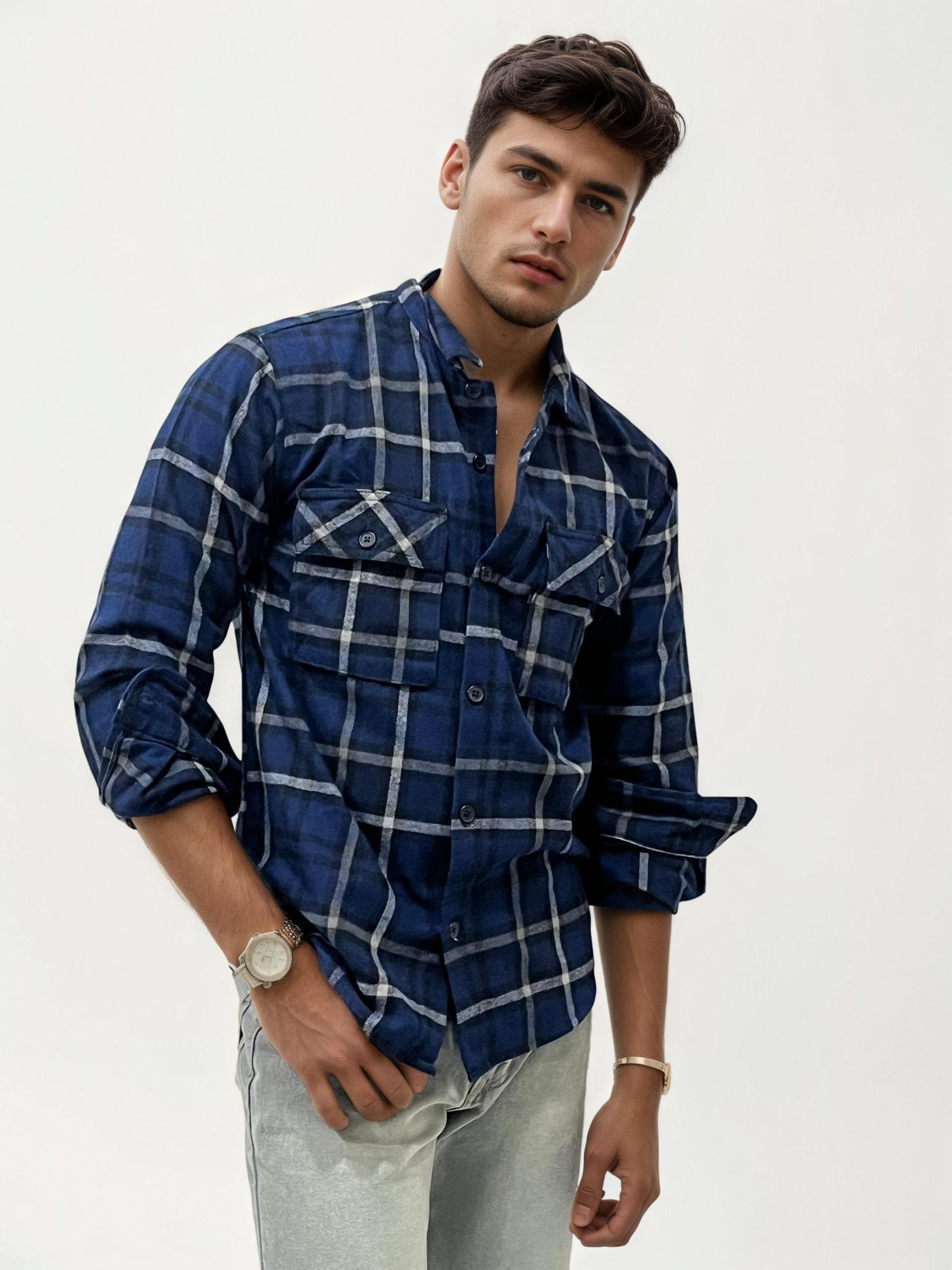 Double Pocket Checked Shirt