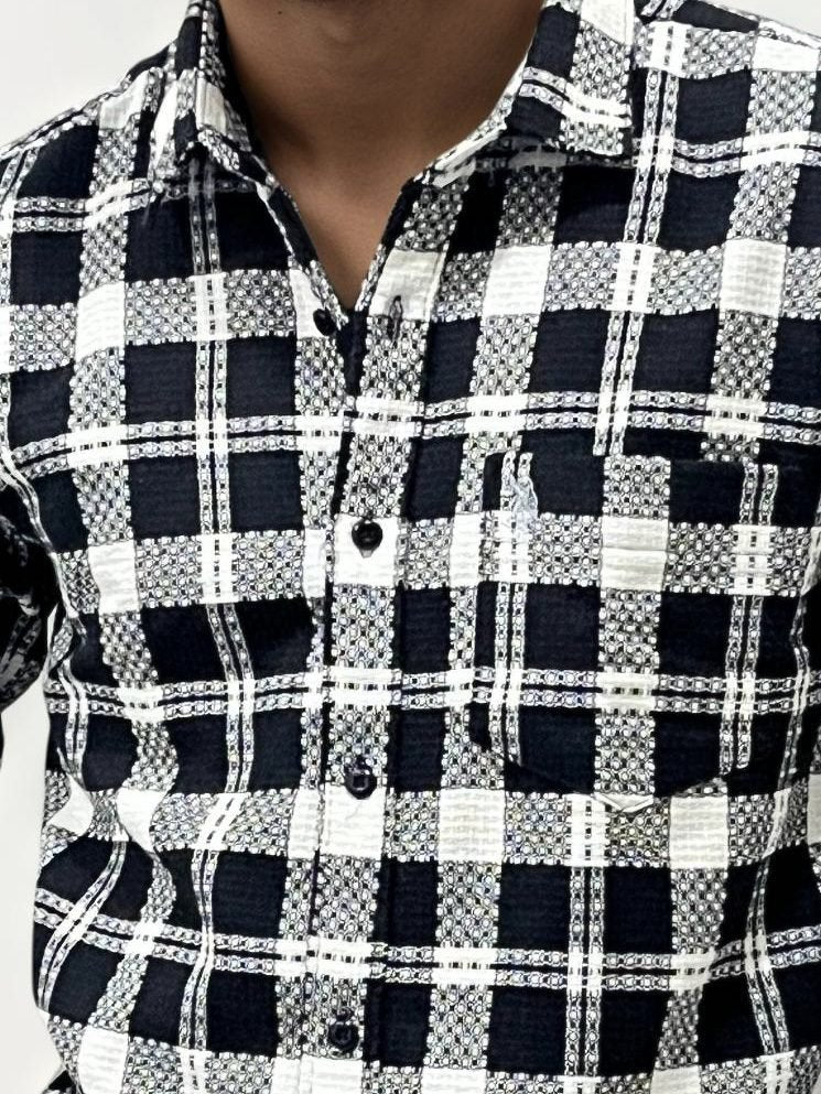 Black Checked Slim Fit Shirt