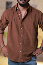 Brown Baby-Corduroy Full-Hand Shirt