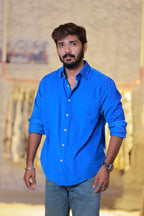 Blue Baby-Corduroy Full-Hand Shirt