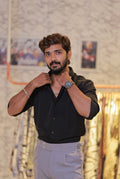 Black Plain Full-Hand Shirt