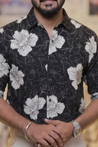 Imported Printed Stone Party Wear Shirt