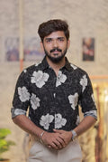 Imported Printed Stone Party Wear Shirt