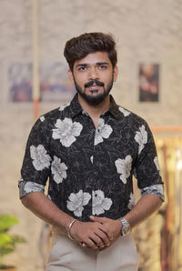 Imported Printed Stone Party Wear Shirt